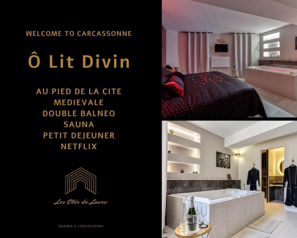 Les Gites De Laure - O Lit Divin, Instant De Volupte, Balneo Sauna, Climatisation, Netflix, 160M De La Cite Medievale Carcassonne Exterior photo